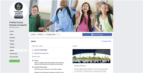 PInellas County Schools en Espanol Facebook page 